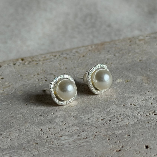 Aros Perla Cincón Plata