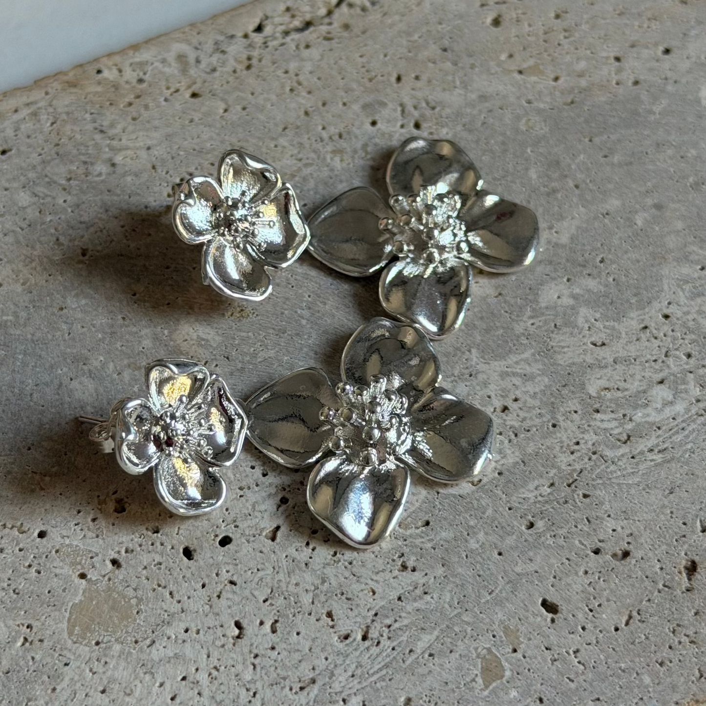 Aros Flor Plata