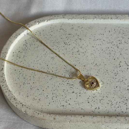 Collar Ojo con circones negro