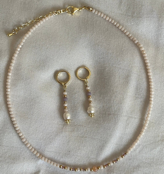 Conjunto Collar Rosa