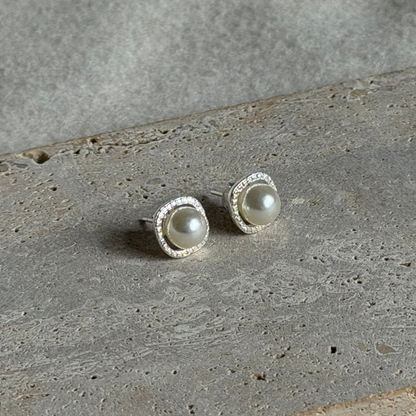 Aros Perla Cincón Plata