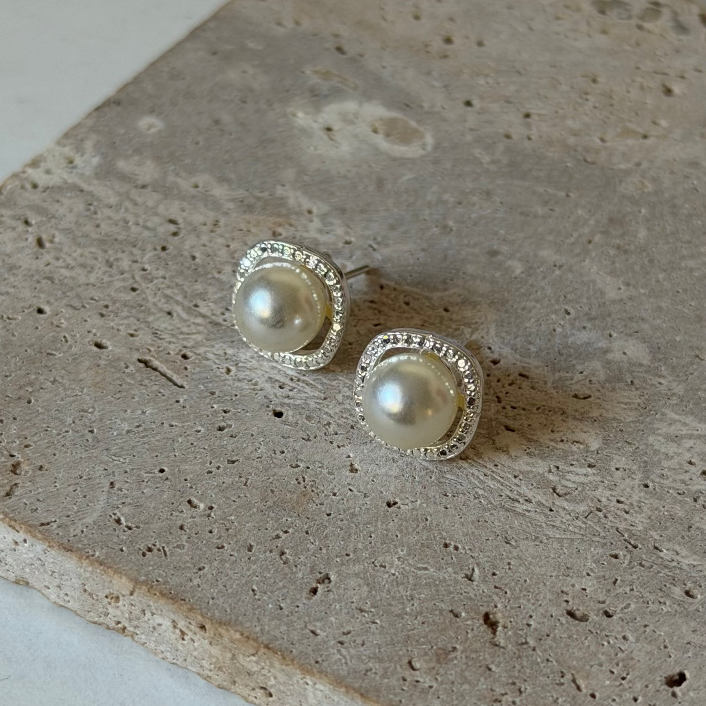 Aros Perla Cincón Plata