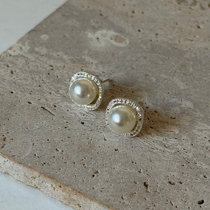 Aros Perla Cincón Plata