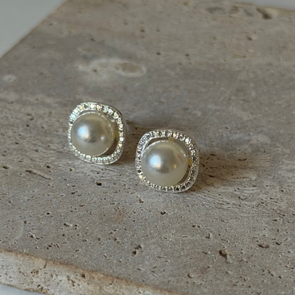 Aros Perla Cincón Plata