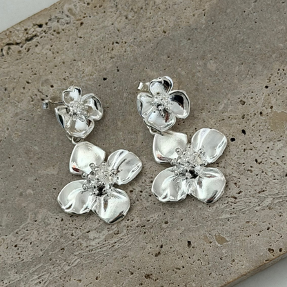 Aros Flor Plata
