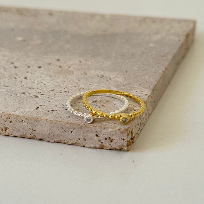 Anillo con circón Plata