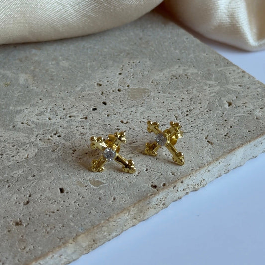 Aros Cruz con circón