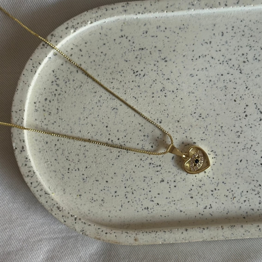 Collar Ojo con circones negro