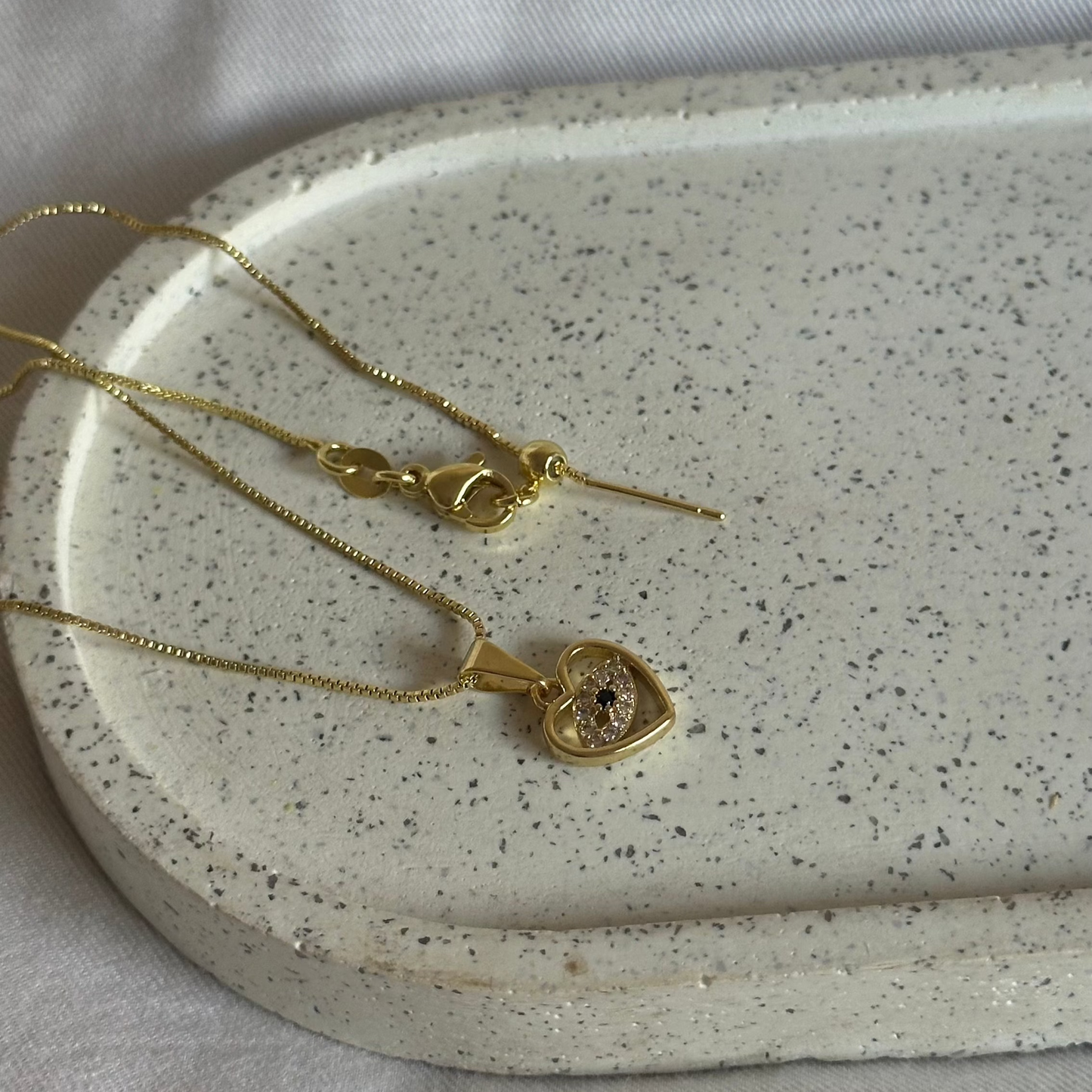 Collar Ojo con circones negro