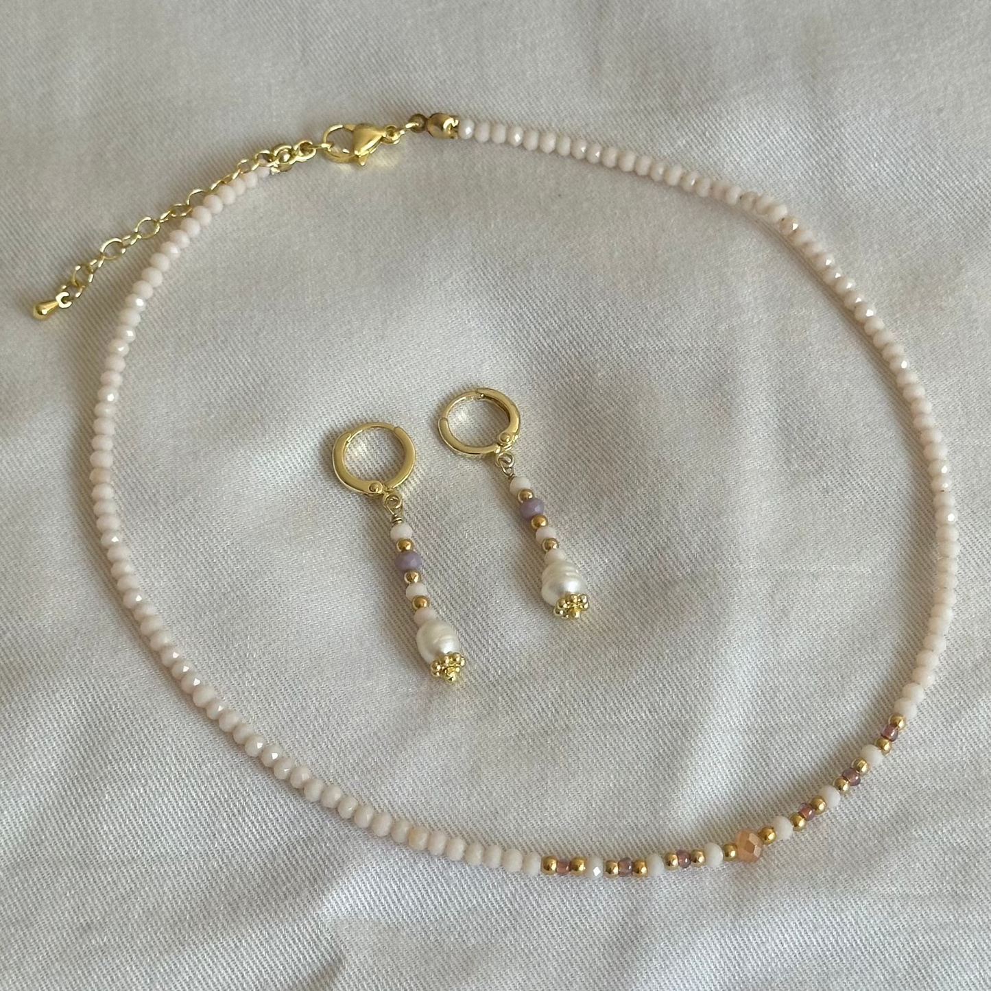 Conjunto Collar Rosa