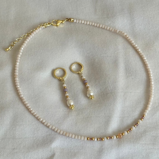 Conjunto Collar Rosa