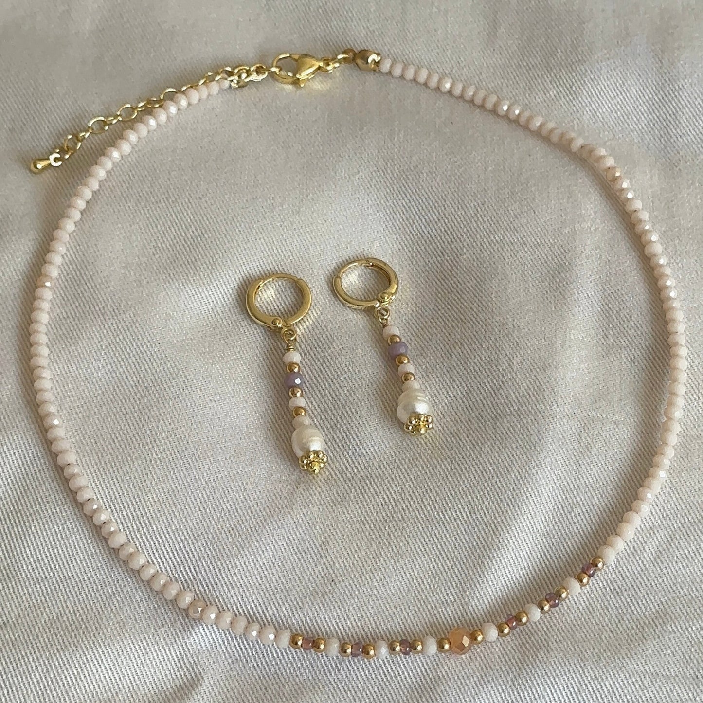 Conjunto Collar Rosa