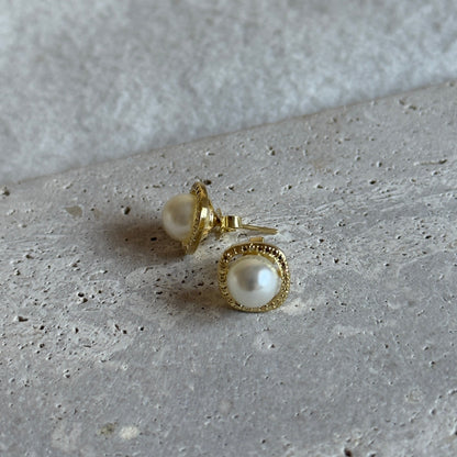 Aros Perla con circones