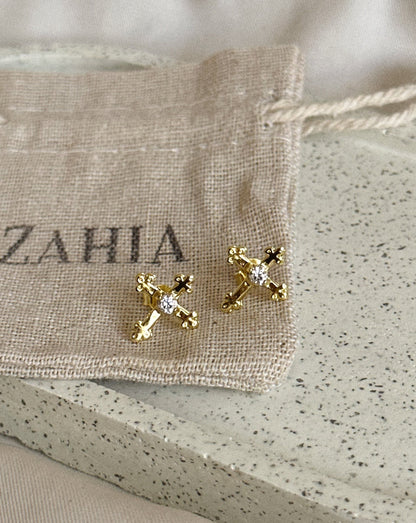 Aros Cruz con circón